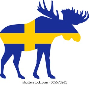 moose with sweden flag