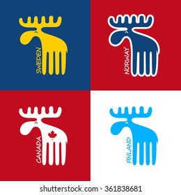 Moose as a symbol of Canada, Sweden, Finland and Norway