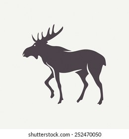 Moose symbol. Vector animal silhouette