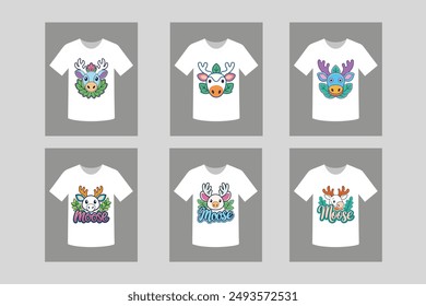 Moose T-Shirt Design Vector Illustration. Stylish moose t-shirt vector design, perfect for nature and wildlife enthusiasts.