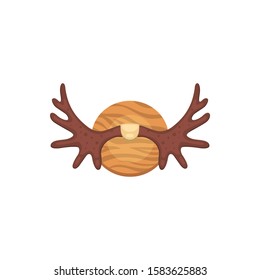 Moose vector horns, deer horny hunting trophy animal horn.