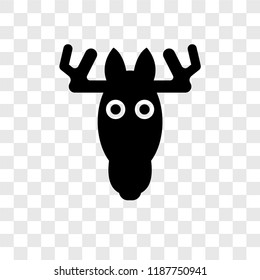 Moose vector icon isolated on transparent background, Moose transparency logo concept