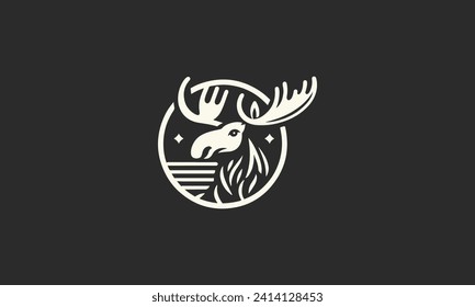 moose vector illustration logo design creative