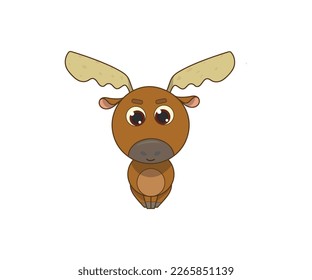 Moose vector isolated color icon. Moose animal vector icon. Moose  icon