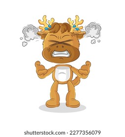 the moose very angry mascot. cartoon vector