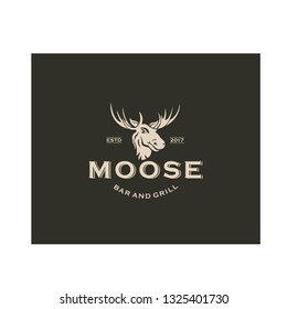 moose vintage Vector