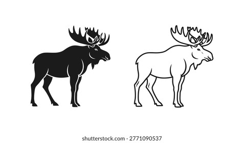 Moose vs Elk Comparison: Key Differences in Nature Vector
