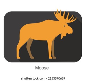 moose walking flat 3D design  vector illustration