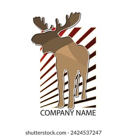 Alce caminando lado plano 3D diseño, ilustración vectorial