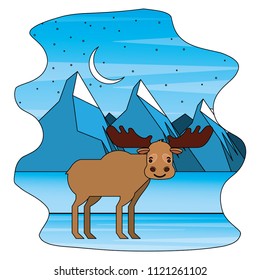 moose in winter nature landscape