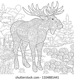 Moose Outline High Res Stock Images Shutterstock