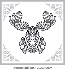 Moose zentangle arts isolated on white background