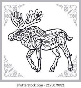 Moose zentangle arts isolated on white background