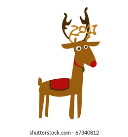 Moose/deer with year made from horns