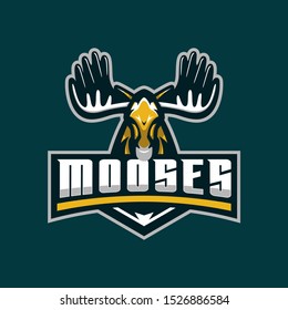 mooses mascot logo for team, sport, gaming, etc.