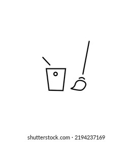 mop along with bucket icon