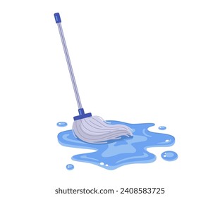 vergossenes Wasser vertreiben. flache Vektorgrafik.