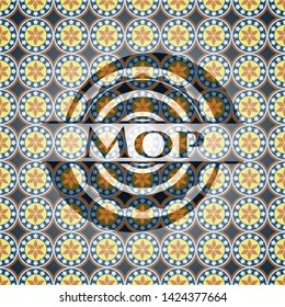 Mop arabic badge. Arabesque decoration.