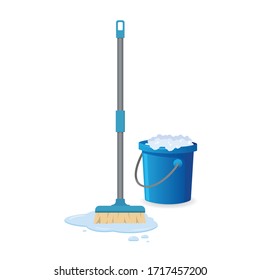 Mop and bucket for cleaning floor
