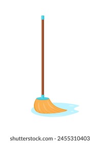 Mop bucket floor clean vector icon. Water mop wash cleaning isolated toilet bucket cartoon icon