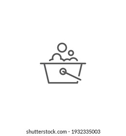 mop bucket with foam soap line icon linear style sign for mobile concept and web design bucket 
