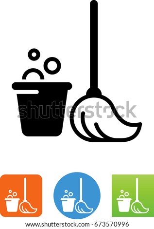 Mop And Bucket Icon Imagine de stoc © 