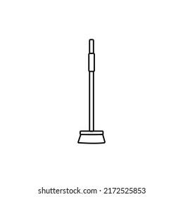Mop and bucket icon editable stroke, cleaning room tool eps 10