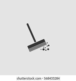 Mop bucket icon flat. Black pictogram on grey background. Vector illustration symbol