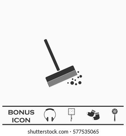 Mop bucket icon flat. Black pictogram on white background. Vector illustration symbol and bonus button