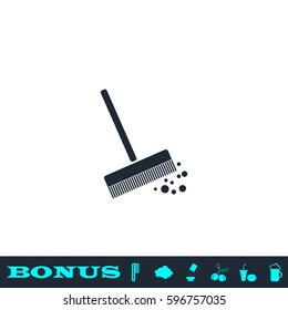 Mop bucket icon flat. Black pictogram on white background. Vector illustration symbol and bonus button