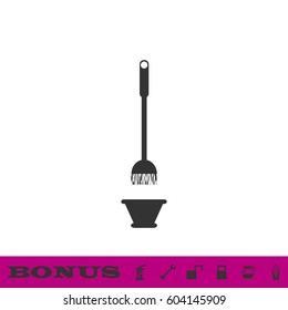 Mop and bucket icon flat. Black pictogram on white background. Vector illustration symbol and bonus button