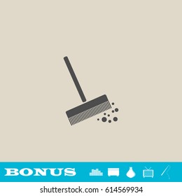 Mop bucket icon flat. Grey pictogram on light background. Vector illustration symbol and bonus button real estate, ottoman, vase, tv, fishing rod