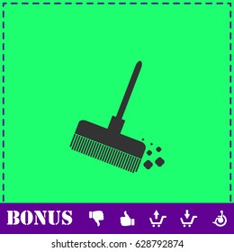 Mop bucket icon flat. Simple vector symbol and bonus icon