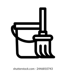 mop bucket icon or logo isolated sign symbol vector illustration - high quality black style vector icons
