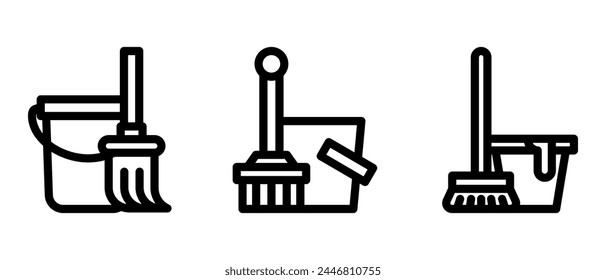 mop bucket icon or logo isolated sign symbol vector illustration - high quality black style vector icons
