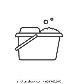 Mop bucket line icon.