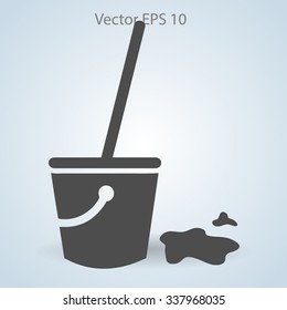 Mop and bucket vector illustration
