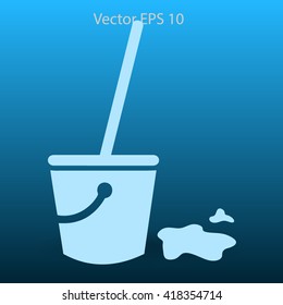 Mop and bucket vector illustration