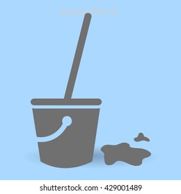 Mop and bucket vector illustration