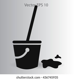 Mop and bucket vector illustration