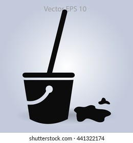 Mop and bucket vector illustration