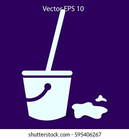 Mop and bucket vector illustration