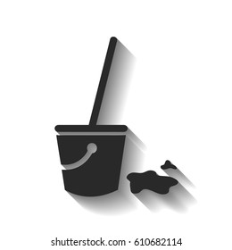 Mop and bucket vector illustration