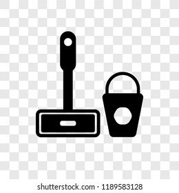 Mop cleanin vector icon isolated on transparent background, Mop cleanin transparency logo concept