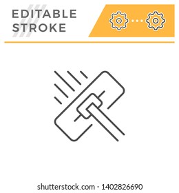 Mop cleaning editable stroke line icon