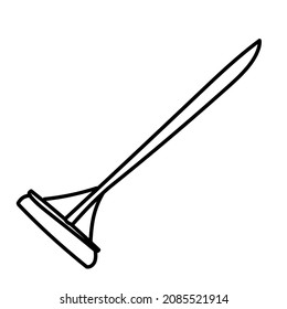 escoba de elementos limpiadores de mop para lavar el estilo de doodle dibujado a mano del suelo