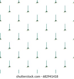 Mop for cleaning floor pattern seamless repeat in cartoon style vector illustration