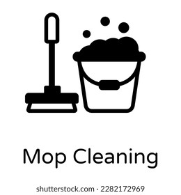 Mop cleaning glyph icon is up for premium use 