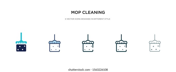 mop cleaning icon in different style vector illustration. two colored and black mop cleaning vector icons designed in filled, outline, line and stroke style can be used for web, mobile, ui