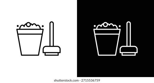 Icono de limpieza de la fregona en diseño de línea. Iconos de trazo editables.